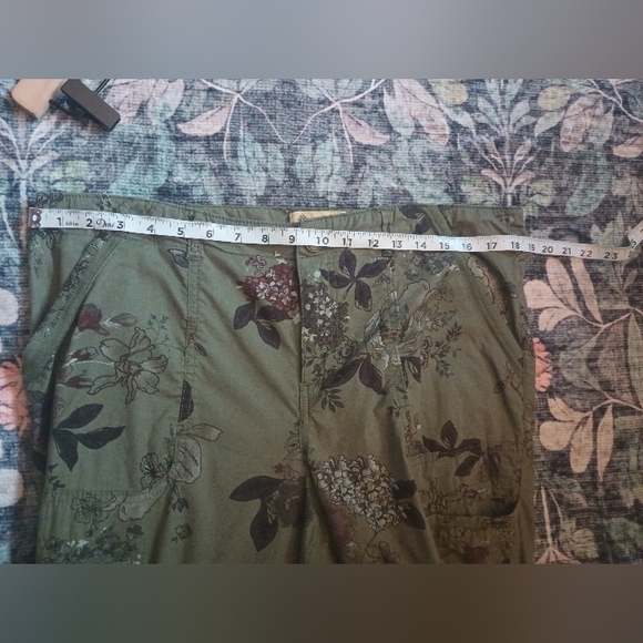 Democracy Womens Forest Fairy Grunge Floral Cargo Pants 14 Green Utility Boho - Picture 10 of 11